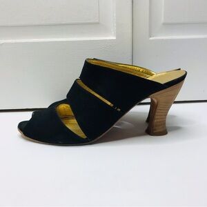 CHARLES DAVID Black Slip On Heels Size 9